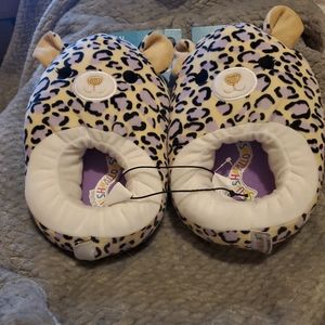 Squishmallow Slippers Cheetah Purple Colorful Girls Size 2-3 NEW